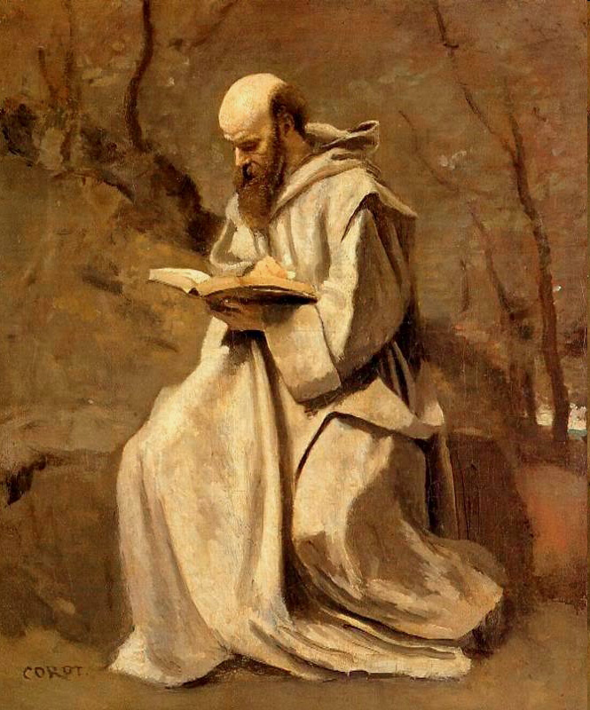 monk reading book